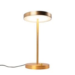 QAZQA Moderne Tischleuchte bronze inkl. LED - Disco