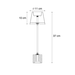 QAZQA Moderne Tischleuchte Dunkelbronze 37cm inkl. LED Dimmbar IP54 Wiederaufladbar - Topi