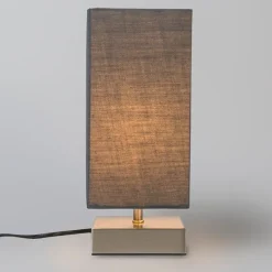 QAZQA Moderne Tischleuchte grau mit Stahl - Milo