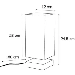 QAZQA Moderne Tischleuchte grau mit Stahl - Milo