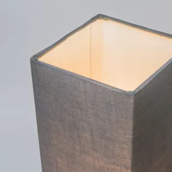 QAZQA Moderne Tischleuchte grau mit Stahl - Milo