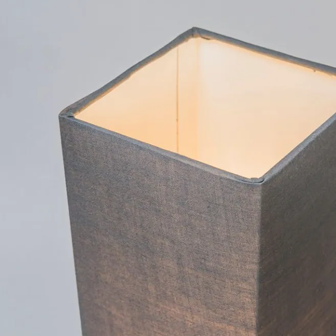 QAZQA Moderne Tischleuchte grau mit Stahl - Milo