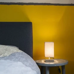 QAZQA Moderne Tischleuchte grau mit Stahl - Milo