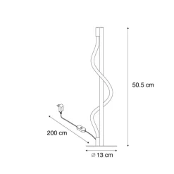 QAZQA Moderne Tischleuchte schwarz inkl. LED 3-Stufen-Dimmbar - Twirl