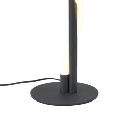 QAZQA Moderne Tischleuchte schwarz inkl. LED 3-Stufen-Dimmbar - Twirl