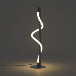 QAZQA Moderne Tischleuchte schwarz inkl. LED 3-Stufen-Dimmbar - Twirl