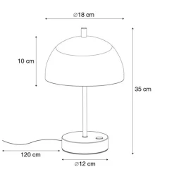 Honsel Moderne Tischleuchte schwarz mit Opalglas inkl. LED 3-Stufen-dimmbar - Djent