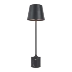 QAZQA Moderne Tischleuchte Schwarz 37cm inkl. LED Dimmbar IP54 Wiederaufladbar - Topi