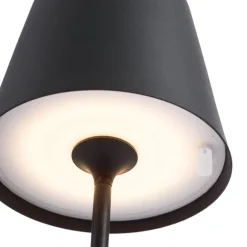 QAZQA Moderne Tischleuchte Schwarz 37cm inkl. LED Dimmbar IP54 Wiederaufladbar - Topi