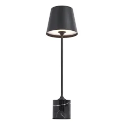 QAZQA Moderne Tischleuchte Schwarz 37cm inkl. LED Dimmbar IP54 Wiederaufladbar - Topi