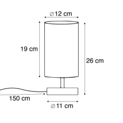 QAZQA Moderne Tischleuchte schwarz mit Stahl - Milo 2