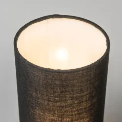 QAZQA Moderne Tischleuchte schwarz mit Stahl - Milo 2