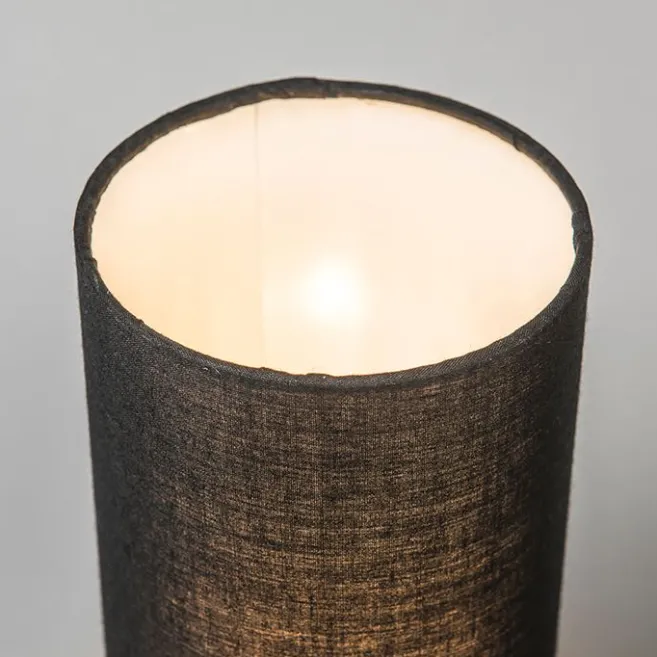 QAZQA Moderne Tischleuchte schwarz mit Stahl - Milo 2