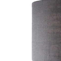 Honsel Moderne Tischleuchte schwarz mit grauem Schirm - Hina