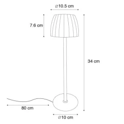 Light Trend Moderne Tischleuchte schwarz 3-stufig dimmbar wiederaufladbar - Dolce