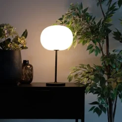 QAZQA Moderne Tischleuchte weiß wiederaufladbar - Maloi