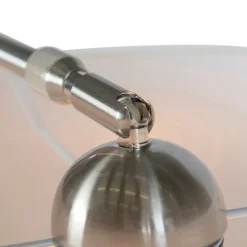 QAZQA Moderne Wandbogenlampe Stahl mit weißem Schirm 50/50/25 verstellbar