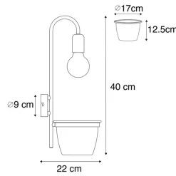 QAZQA Moderne Wandlampe schwarz mit Glas - Roslini