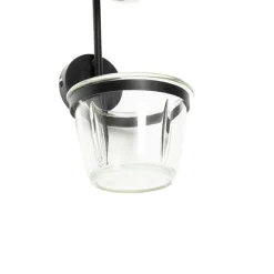 QAZQA Moderne Wandlampe schwarz mit Glas - Roslini