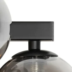 QAZQA Moderne Wandlampe schwarz mit Rauchglas 5-flammig - Bianca