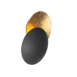 QAZQA Moderne Wandlampe schwarz mit Gold - Sunrise