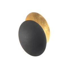 QAZQA Moderne Wandlampe schwarz mit Gold - Sunrise