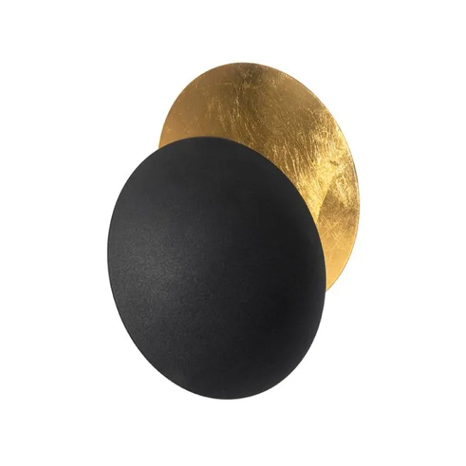 QAZQA Moderne Wandlampe schwarz mit Gold - Sunrise