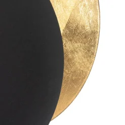 QAZQA Moderne Wandlampe schwarz mit Gold - Sunrise