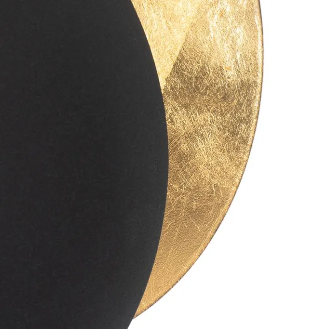 QAZQA Moderne Wandlampe schwarz mit Gold - Sunrise