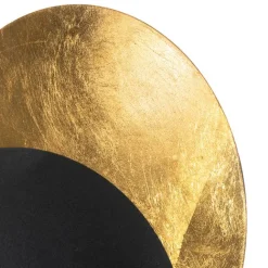 QAZQA Moderne Wandlampe schwarz mit Gold - Sunrise