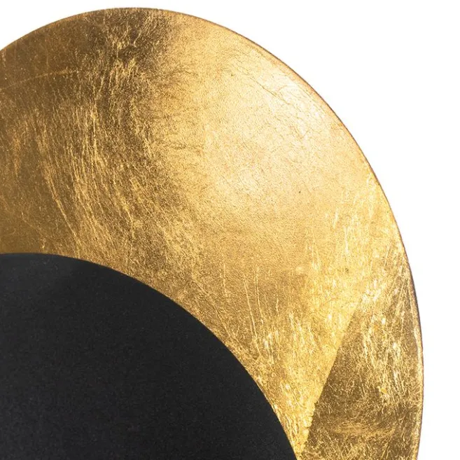 QAZQA Moderne Wandlampe schwarz mit Gold - Sunrise