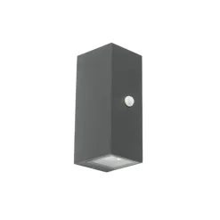 QAZQA Moderne Wandleuchte anthrazit IP44 mit Bewegungsmelder - Baleno II