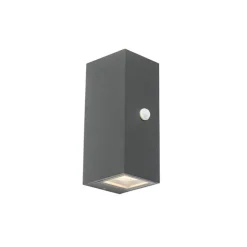 QAZQA Moderne Wandleuchte anthrazit IP44 mit Bewegungsmelder - Baleno II