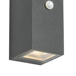 QAZQA Moderne Wandleuchte anthrazit IP44 mit Bewegungsmelder - Baleno II