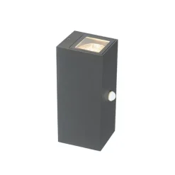 QAZQA Moderne Wandleuchte anthrazit IP44 mit Bewegungsmelder - Baleno II
