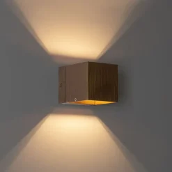 QAZQA Moderne Wandleuchte aus dunkler Bronze – Transfer