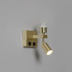 QAZQA Moderne Wandleuchte aus Messing mit Leselampe - Brescia