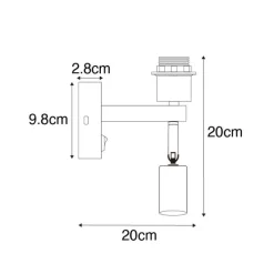 QAZQA Moderne Wandleuchte aus Messing mit Leselampe - Brescia
