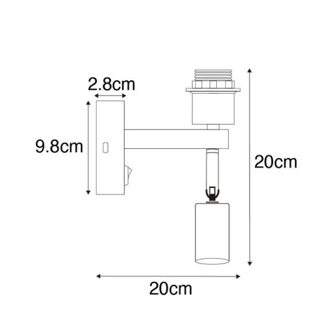 QAZQA Moderne Wandleuchte aus Messing mit Leselampe - Brescia