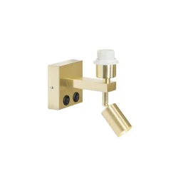 QAZQA Moderne Wandleuchte aus Messing mit Leselampe - Brescia