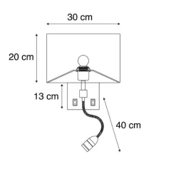 QAZQA Moderne Wandleuchte aus Stahl mit weißem Schirm – Bergamo