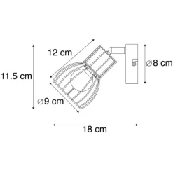 QAZQA Moderne Wandleuchte aus schwarzem Stahl verstellbar - Botu