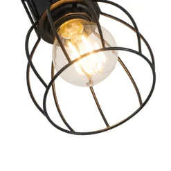 QAZQA Moderne Wandleuchte aus schwarzem Stahl verstellbar - Botu