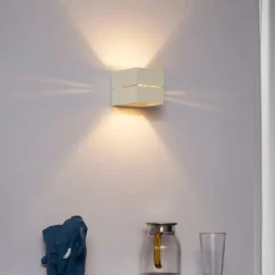 QAZQA Moderne Wandleuchte Beige G9 Quadratisch - Transfer