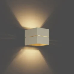 QAZQA Moderne Wandleuchte Beige G9 Quadratisch - Transfer