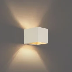 QAZQA Moderne Wandleuchte Beige G9 Quadratisch - Transfer