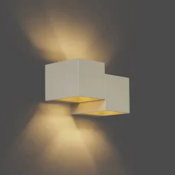 QAZQA Moderne Wandleuchte Beige 2-flammig - Transfer Double
