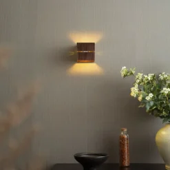 QAZQA Moderne Wandleuchte Dunkelbronze inkl. LED und Touch-Dimmer Wiederaufladbar - Joris Groove