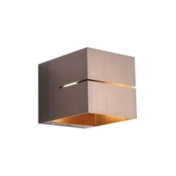 QAZQA Moderne Wandleuchte Dunkelbronze inkl. LED und Touch-Dimmer Wiederaufladbar - Joris Groove