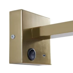 QAZQA Moderne Wandleuchte Gold mit USB-C Neigbar - Rex